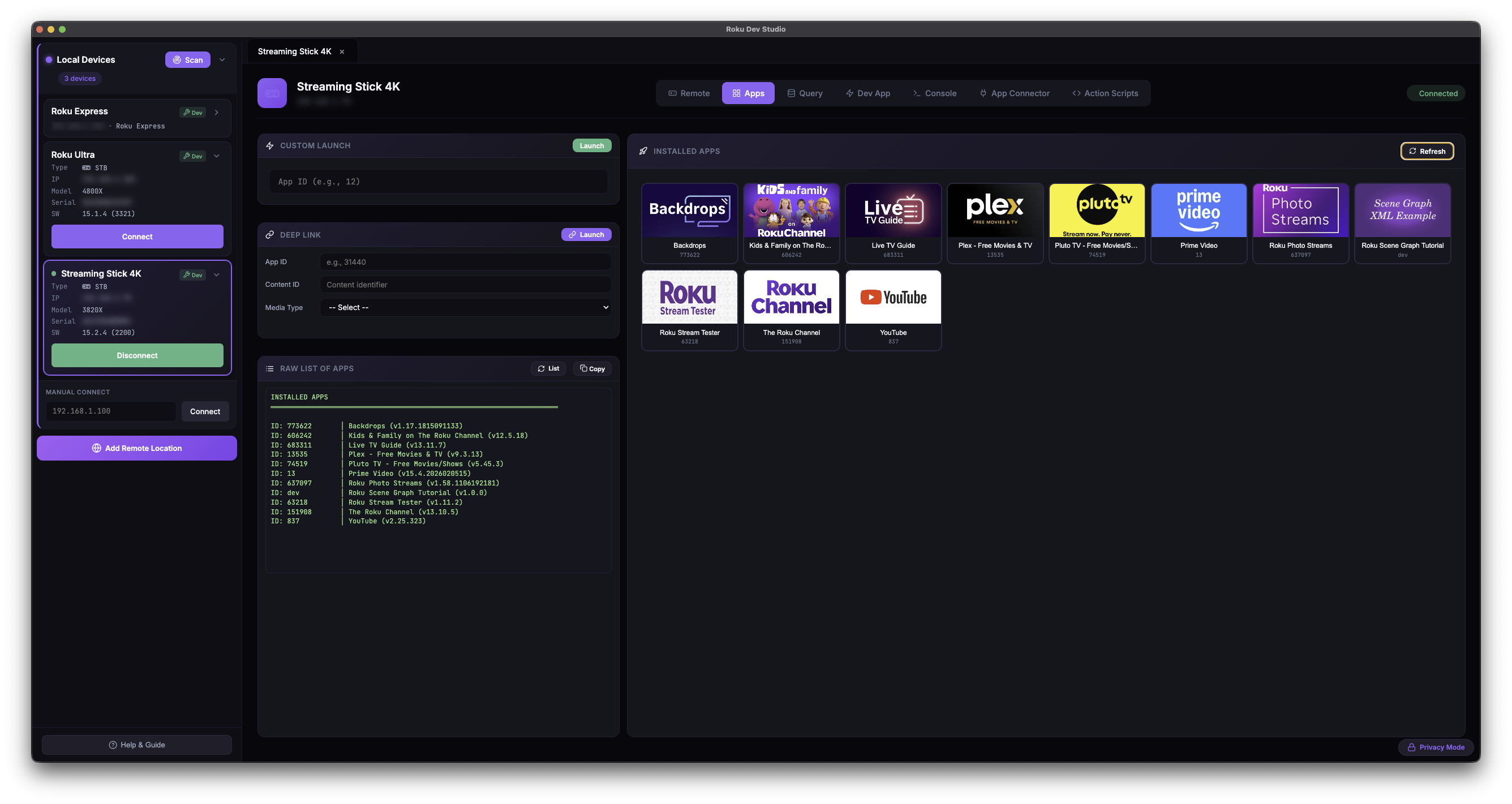 App Launcher tab