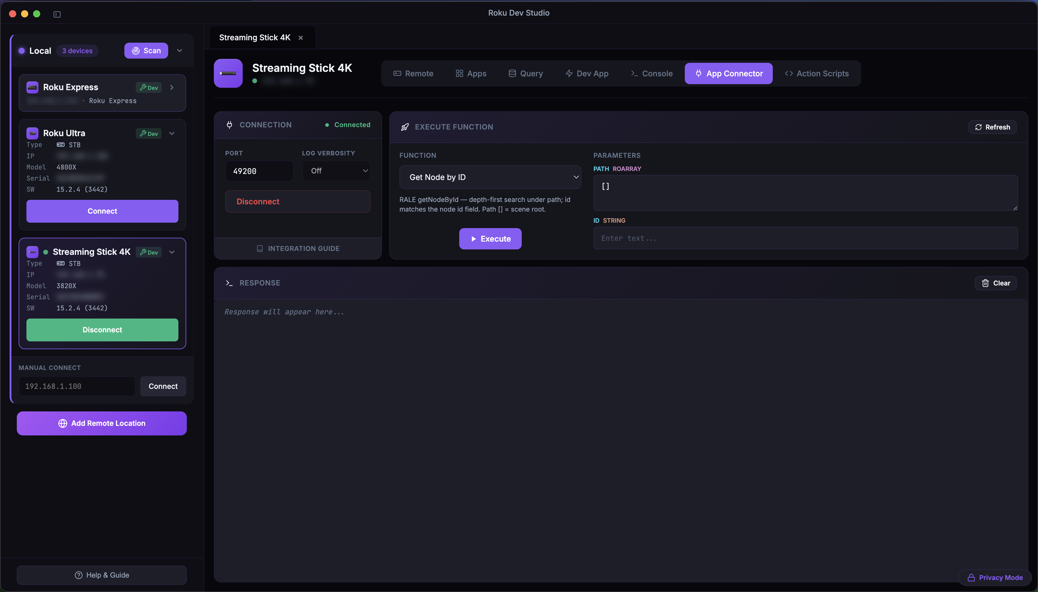 App Connector tab