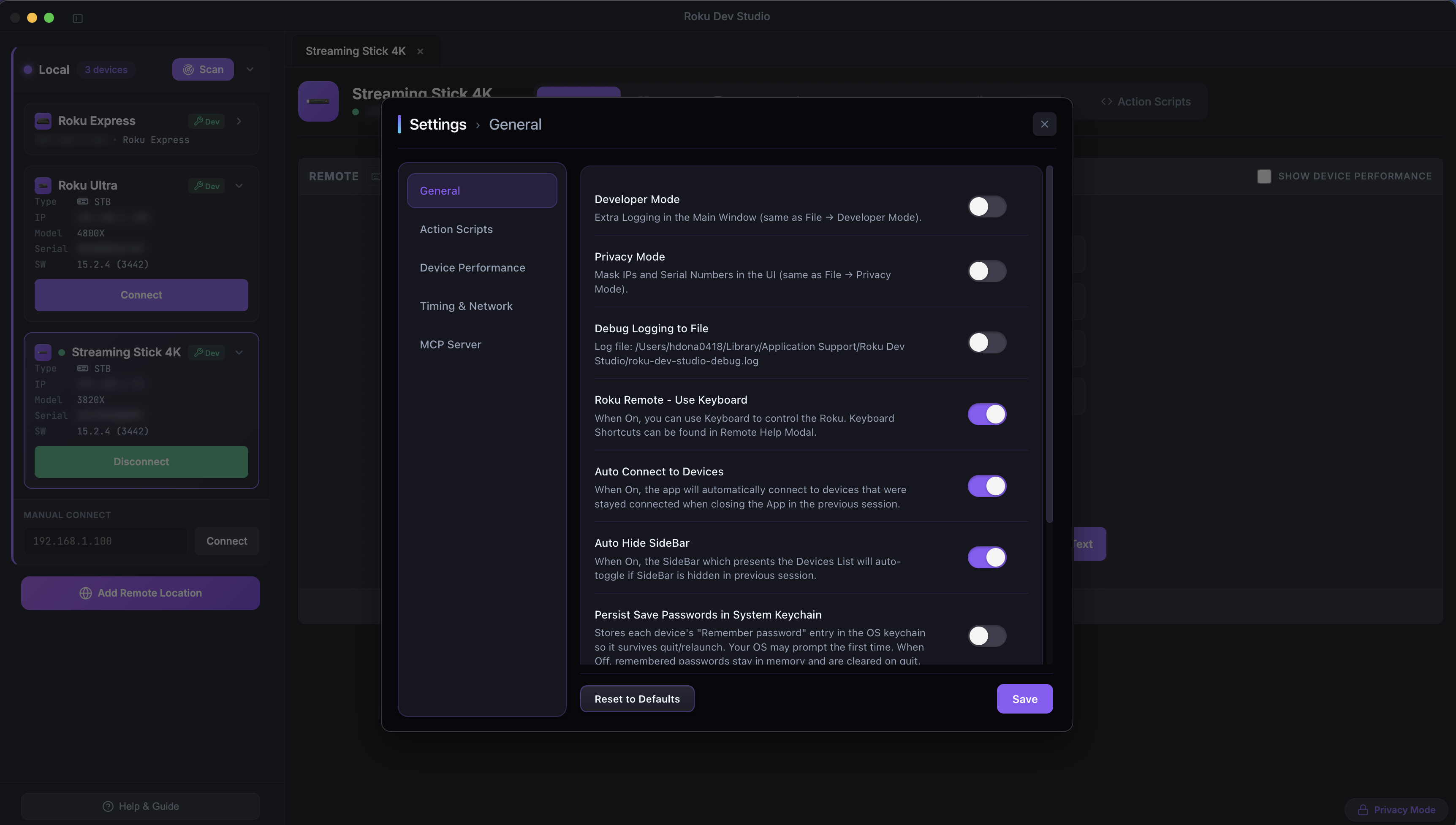 Settings General